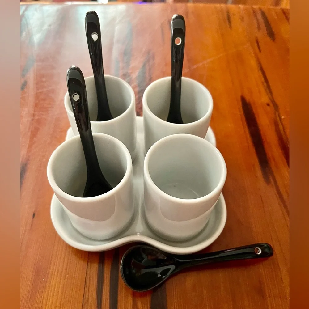 🆕 All Ceramic Condiments Appetizer Tray + Ceramic Spoons